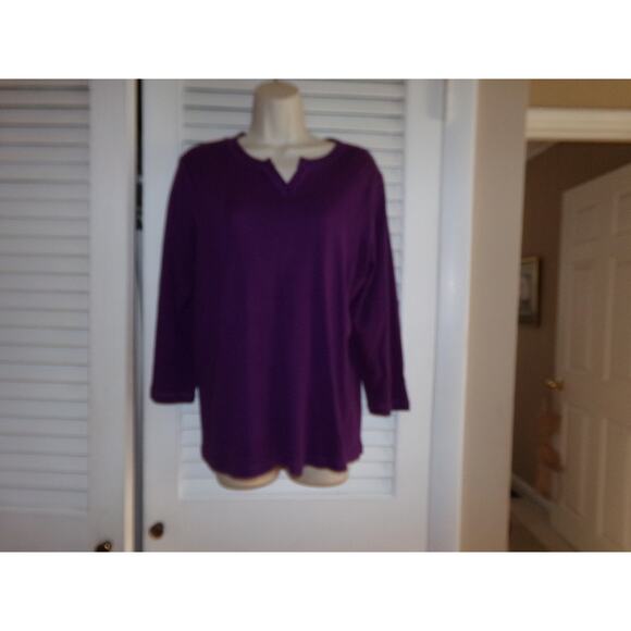 Vintage Pendleton purple 3/4 sleeve knit top L Mint condition - Picture 1 of 4